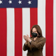 US Vice President Kamala Harris applauds during an event at the Training Recreation Education Center in Newark, New Jersey, to highlight funding in the Bipartisan Infrastructure Law to remove and replace lead pipes on February 11, 2022.